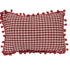 Buffalo Checkered Country Buffalo Check Small Accent Throw Pillow Pom Pom Fringe
